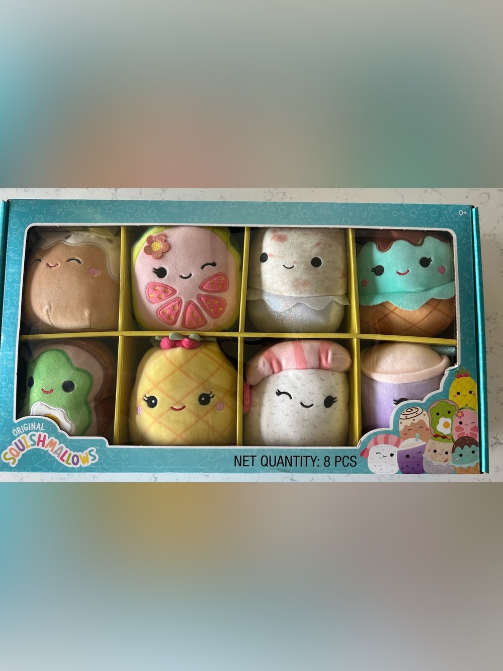 Plush Fruit & Dessert Friends 4-Pack Soft Toys - Pink, Yellow, White